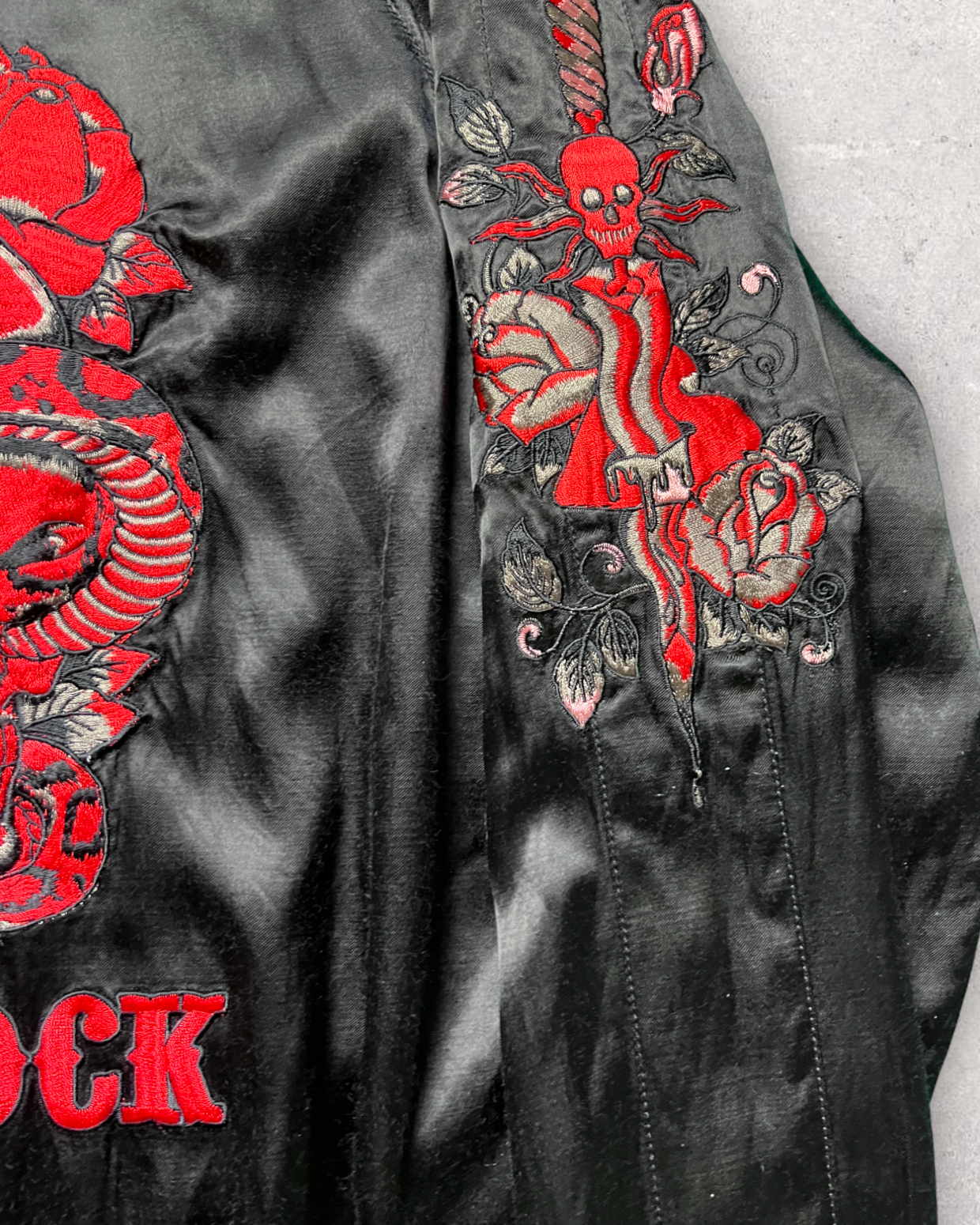 Vintage Sukajan with Skull and European Mermaid Embroidery that Stir the Soul