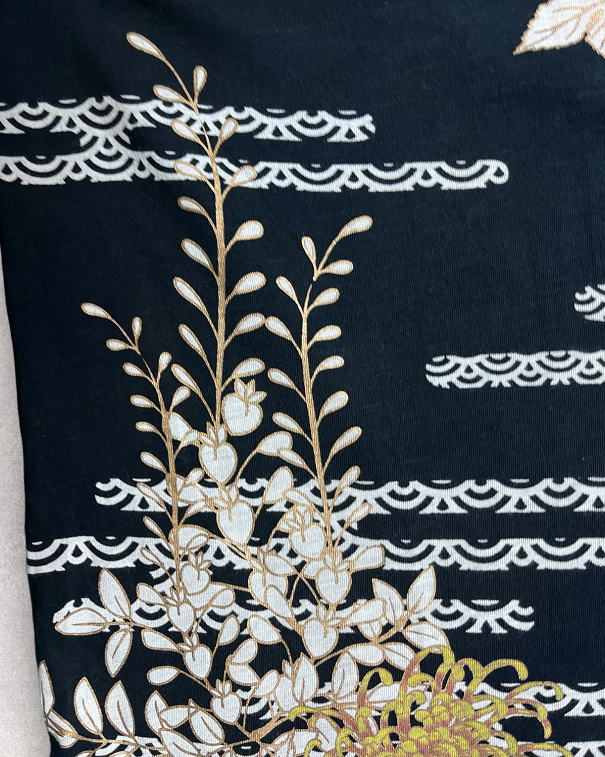 Kacho-fu-getsu Luxury Embroidery Japanese Pattern Phoenix Short-sleeved Vintage t-shirt XL Size