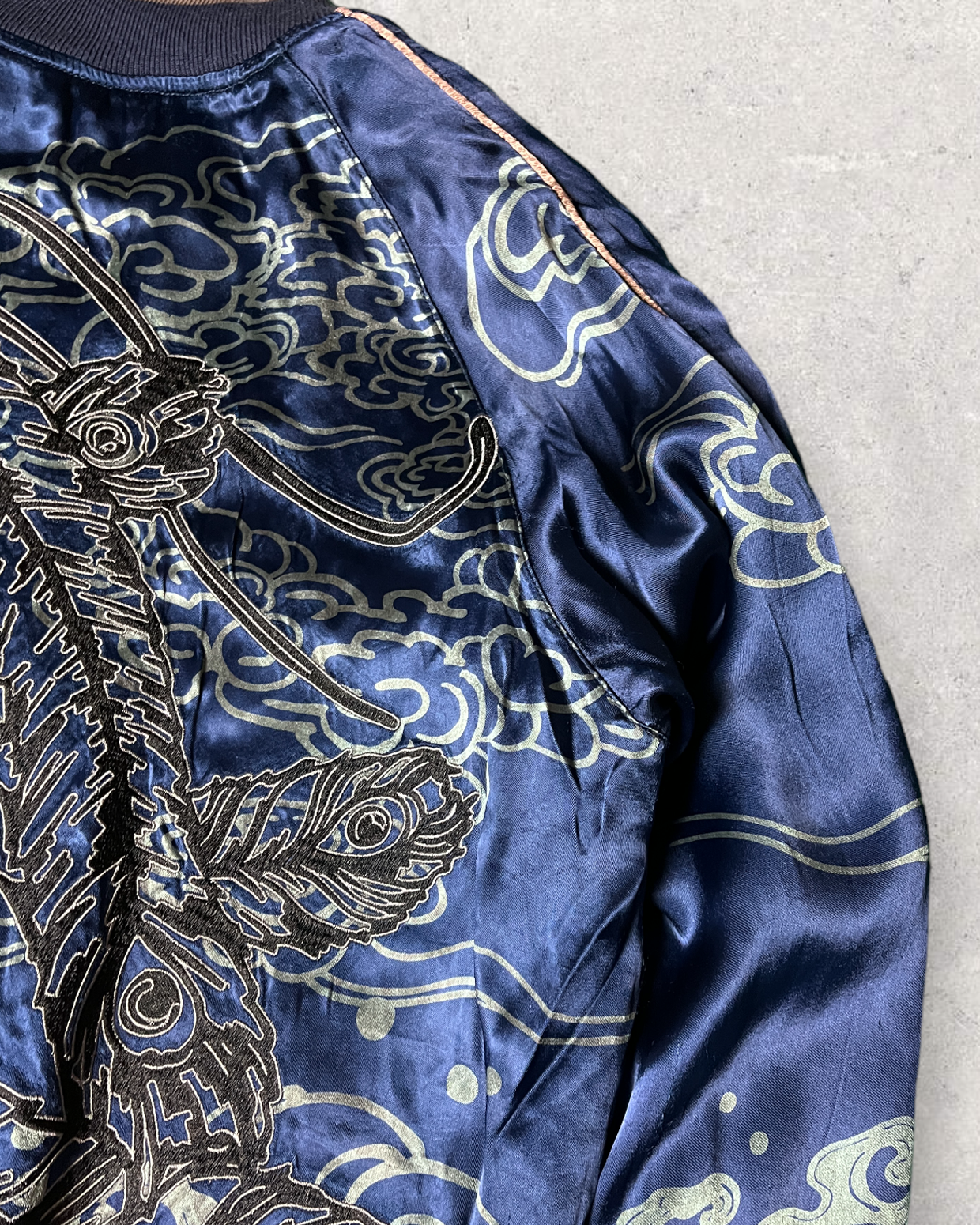 MIYABIMUSUBI Reversible Tiger and carp Sakura Bomber Jacket | Winter/Autumn | Vintage