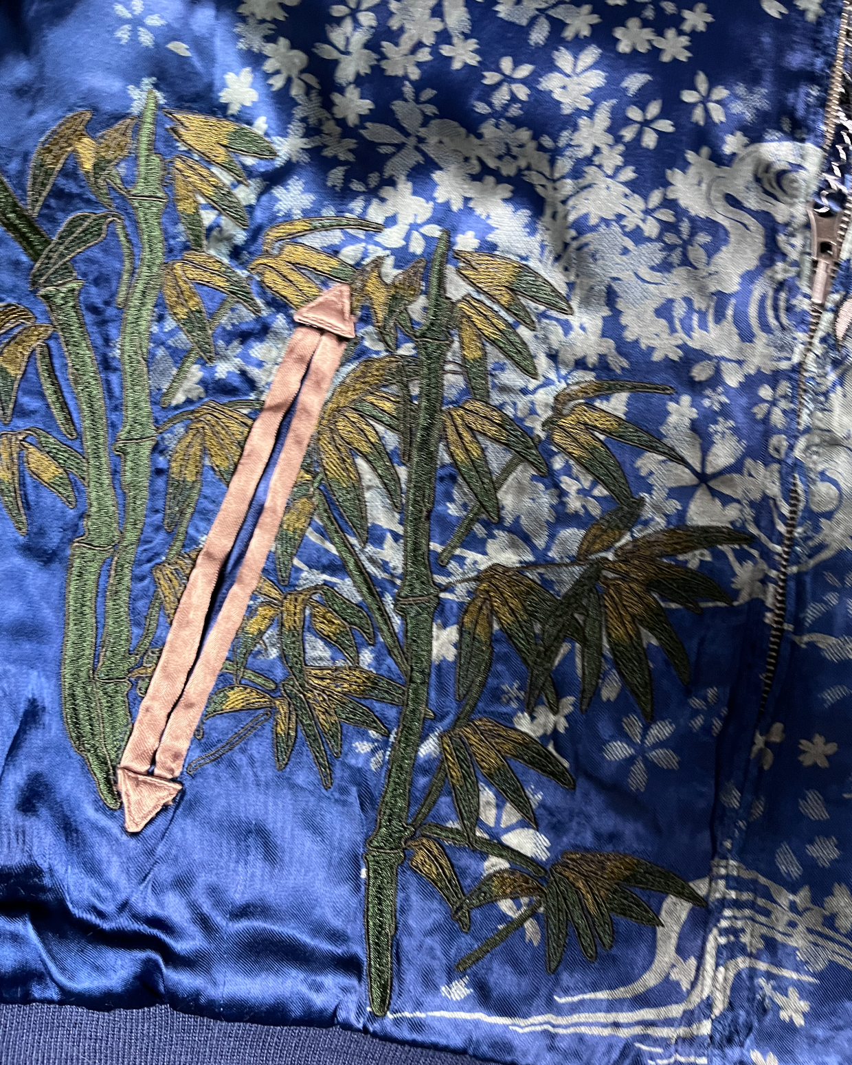 MIYABIMUSUBI Reversible Tiger and carp Sakura Bomber Jacket | Winter/Autumn | Vintage