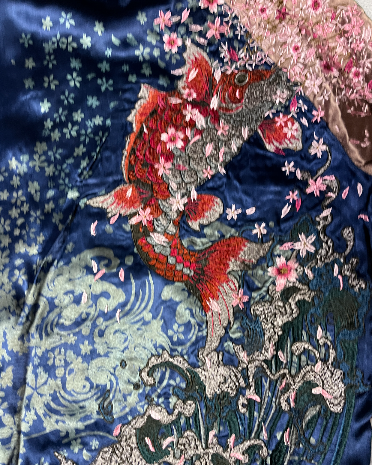 MIYABIMUSUBI Reversible Tiger and carp Sakura Bomber Jacket | Winter/Autumn | Vintage