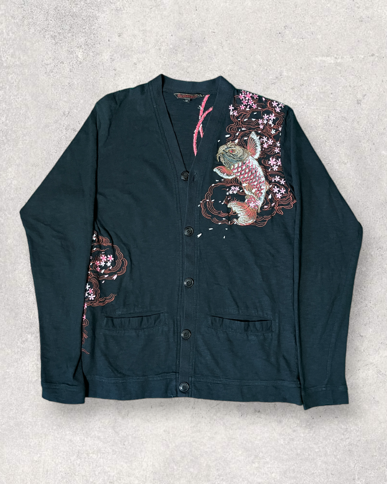 Cardigan Carp Red eye Japanese pattern | vintage