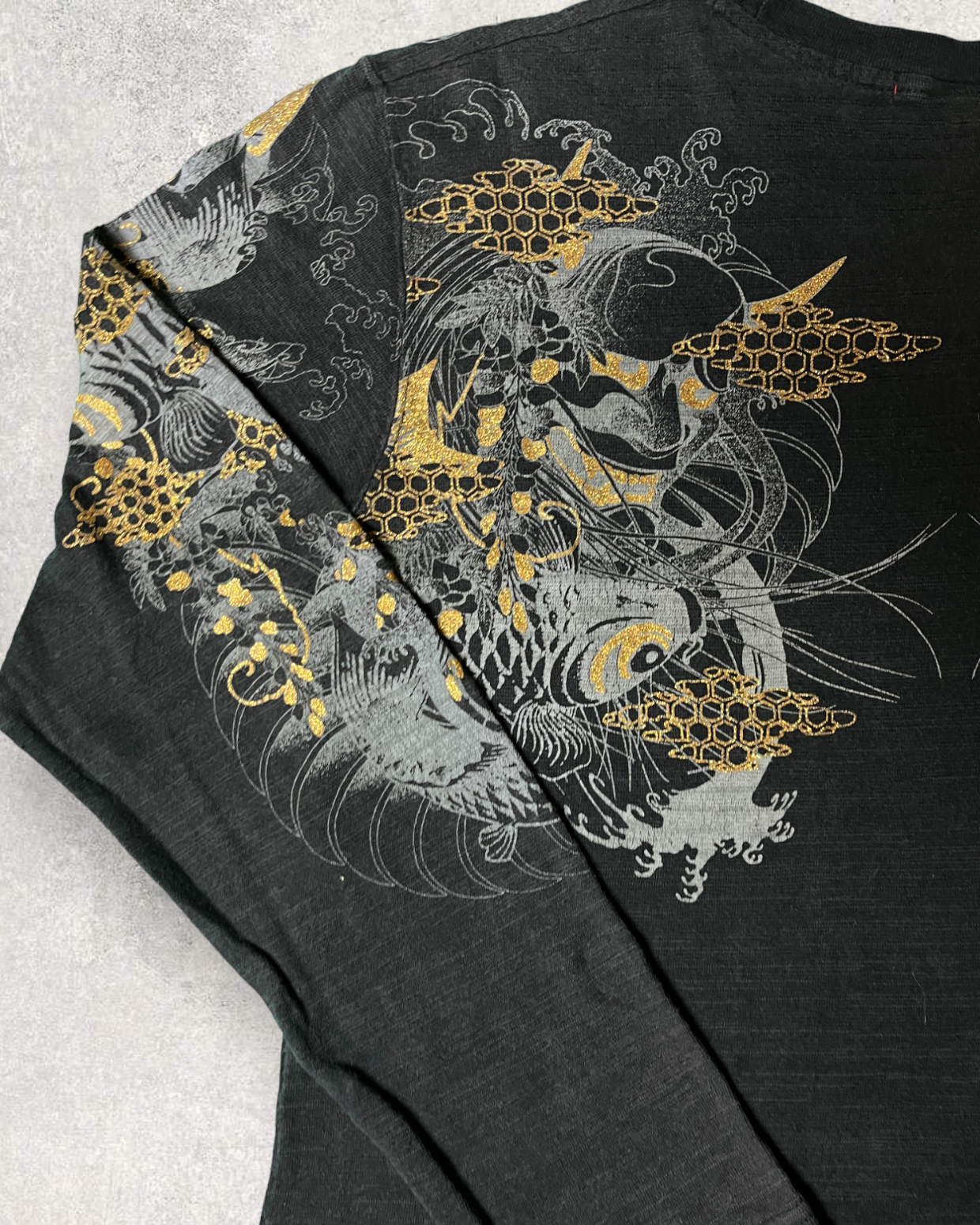 Gold HANNYA long sleeve shirts Japanese transional design Vintage