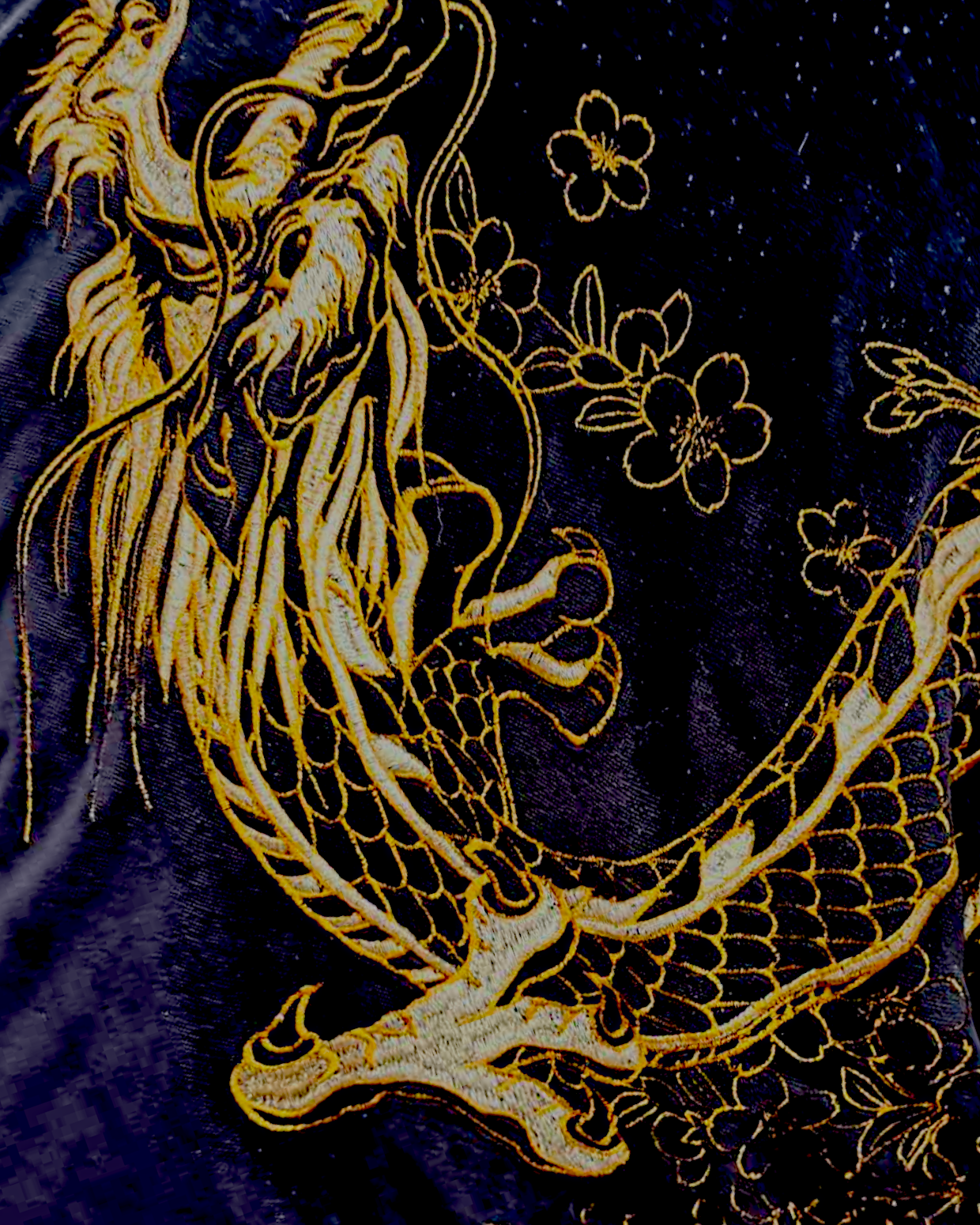 Bomber Jacket Dragon and Koi Premium Vintage / Single XL L