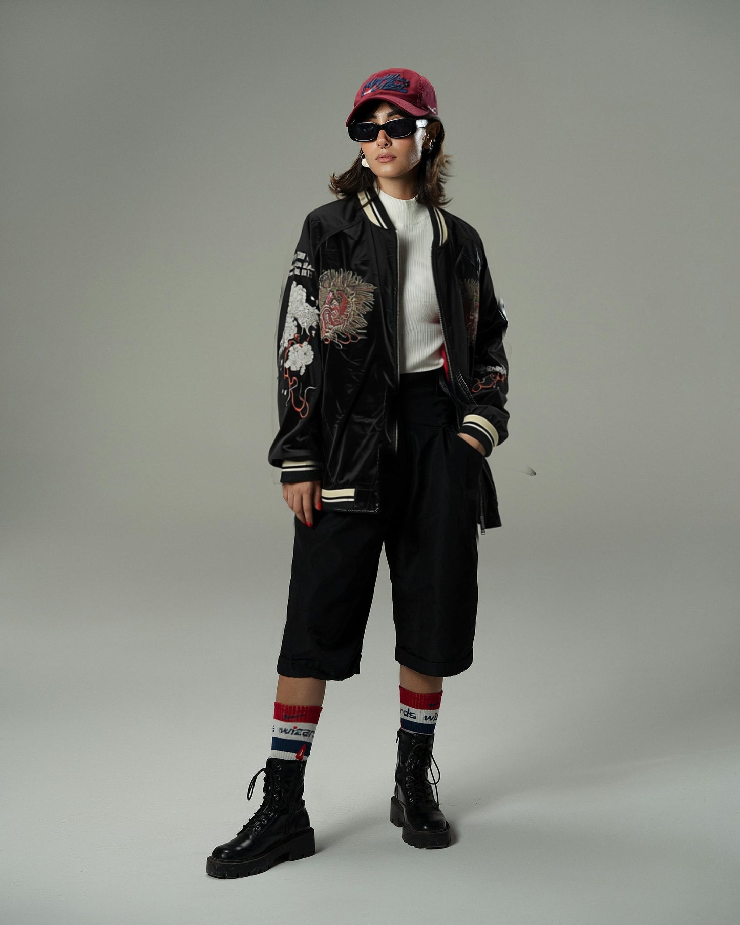 【L】 Rare Reversible Velour Sukajan – SHUTENDOJI “King of Ogre” & RYUUTARO Dragon Tattoo Jacket