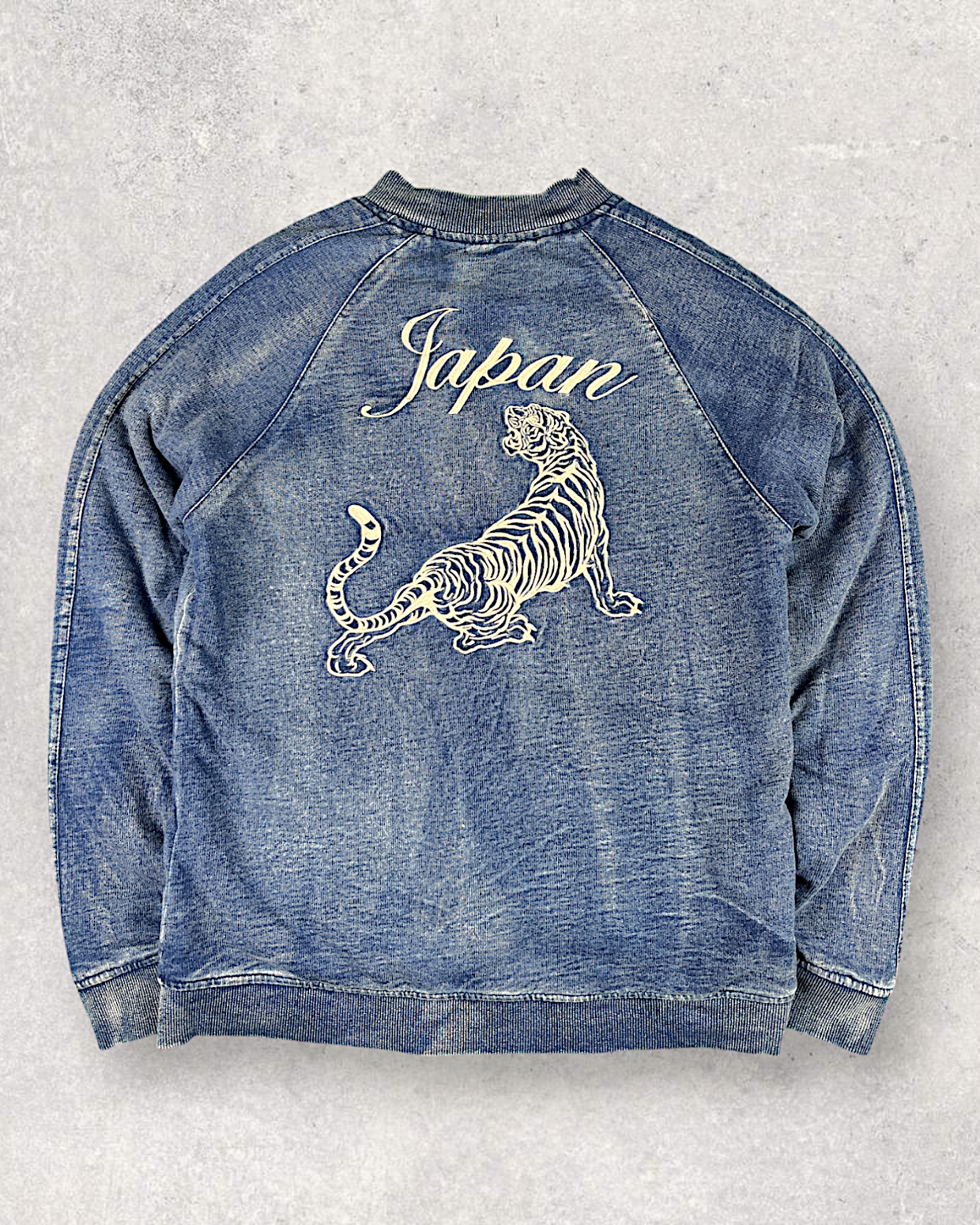 L]Denim Tiger and bird sukajan | Vintage – BIREI JAPAN