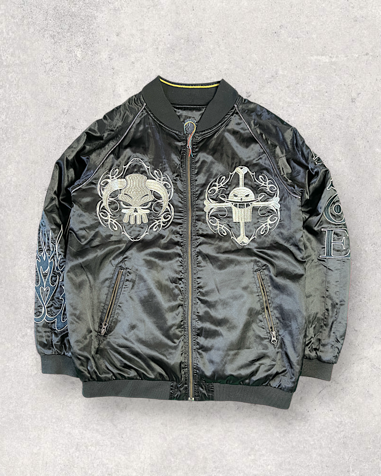 【XL・Reversible】Portgas D. Ace Souvenir Jacket|One Piece Official Embroidered Sukajan|Rare Anime Collectible