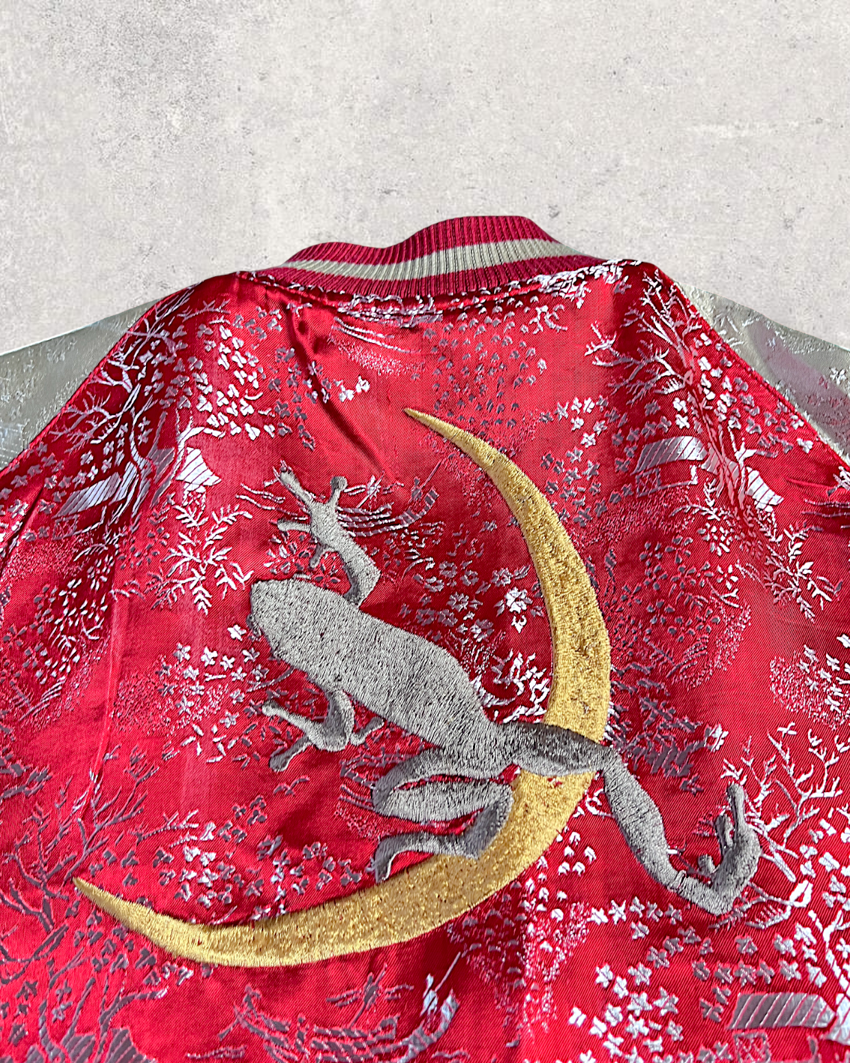 【M】Sanmaruichi Reversible Sukajan – Frog × Moon × Maple Embroidery (Size M)