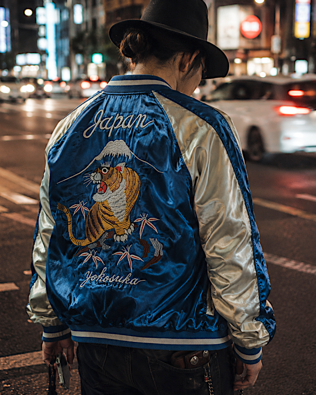 ツッキー　Sleeve Embroidery XXL】Reversible Tiger & Dragon Sukajan Jacket XXL – Japanese