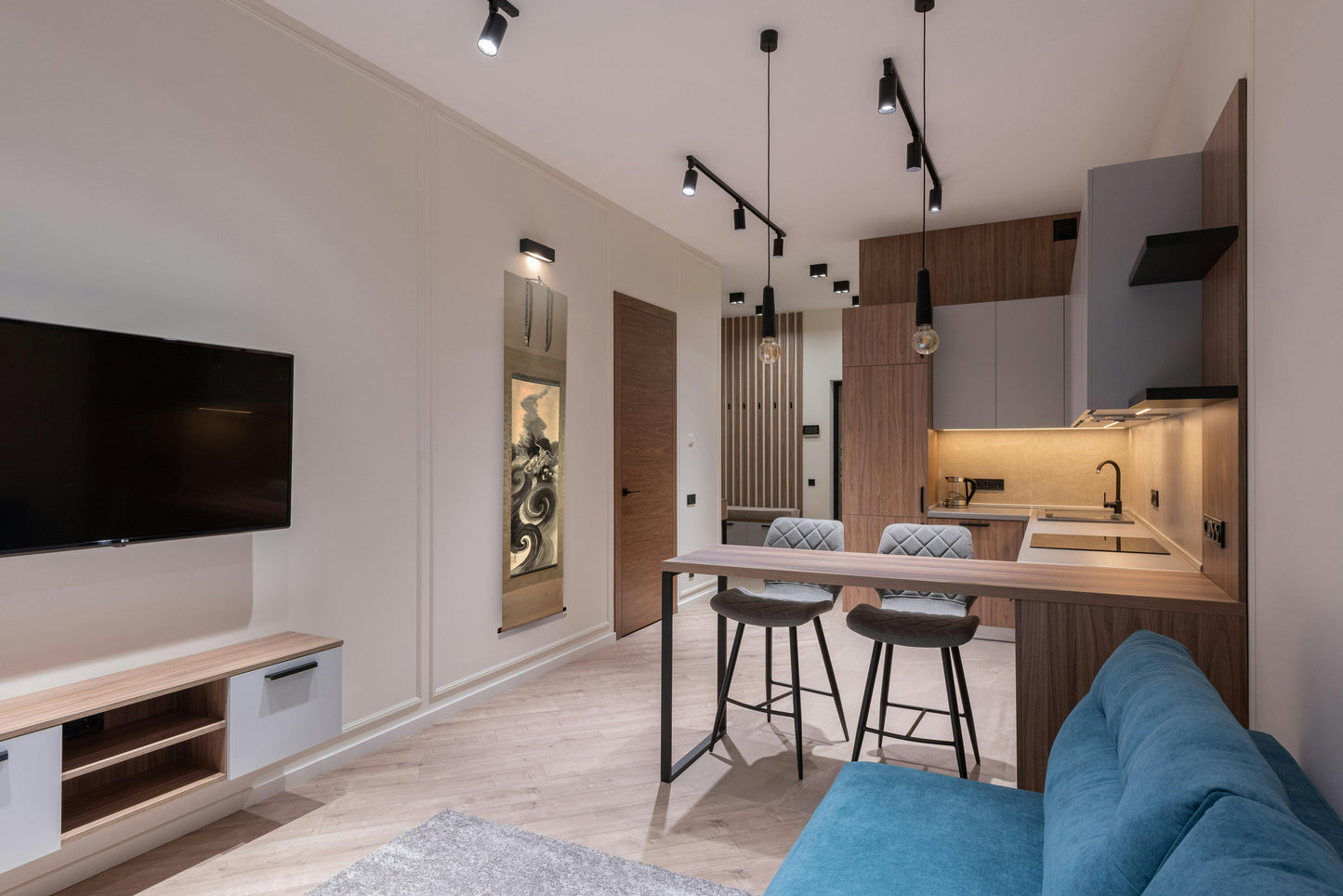 【Replica】 Fuyuhiko "Koi Climbing the Waterfall" — A Powerful Hanging Scroll for Success and Prosperity