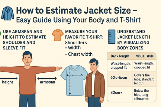 🧥How to Estimate Jacket Size — Easy Guide Using Your Body and T-Shirt