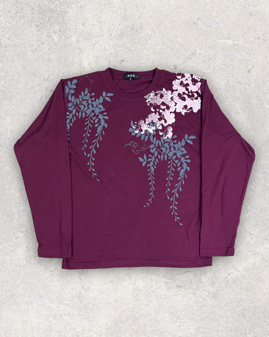 [WINE RED MELANGE] Vintage - long sleeve shirt