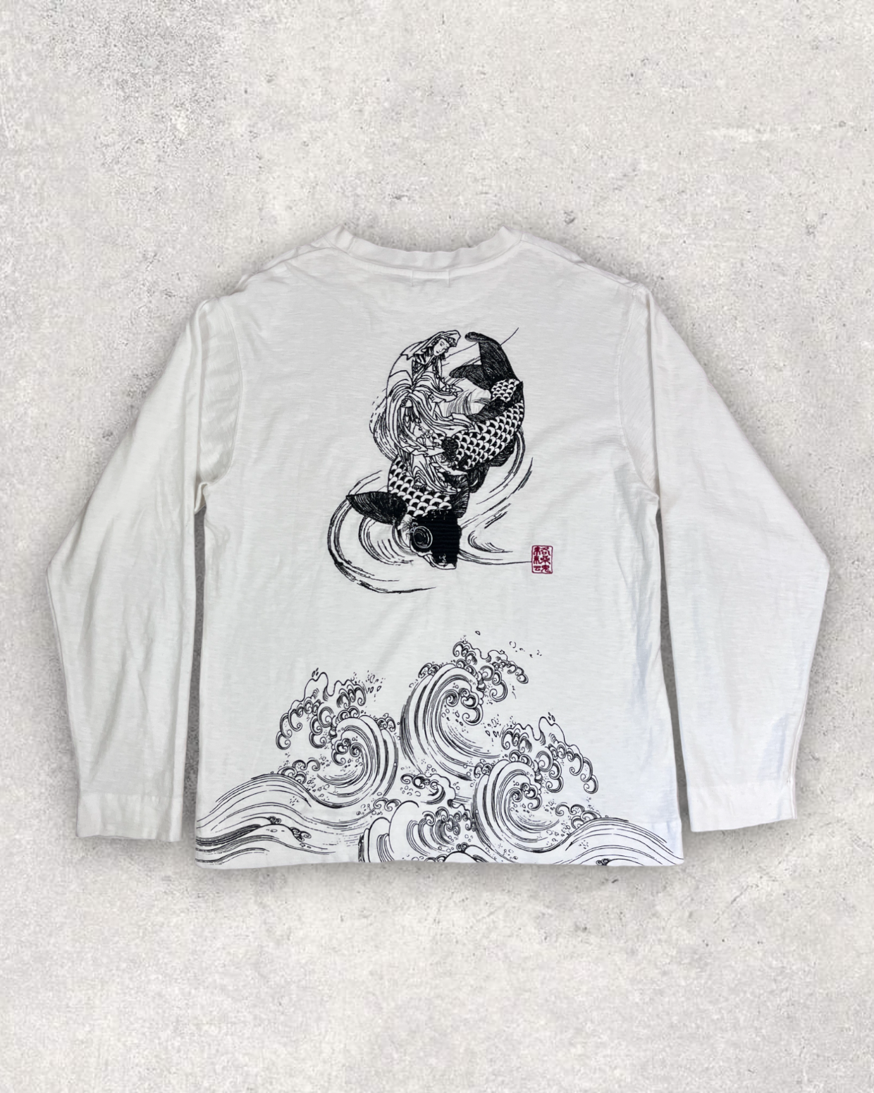 [Quan Yin and Koi] Vintage - Long sleeve shirt