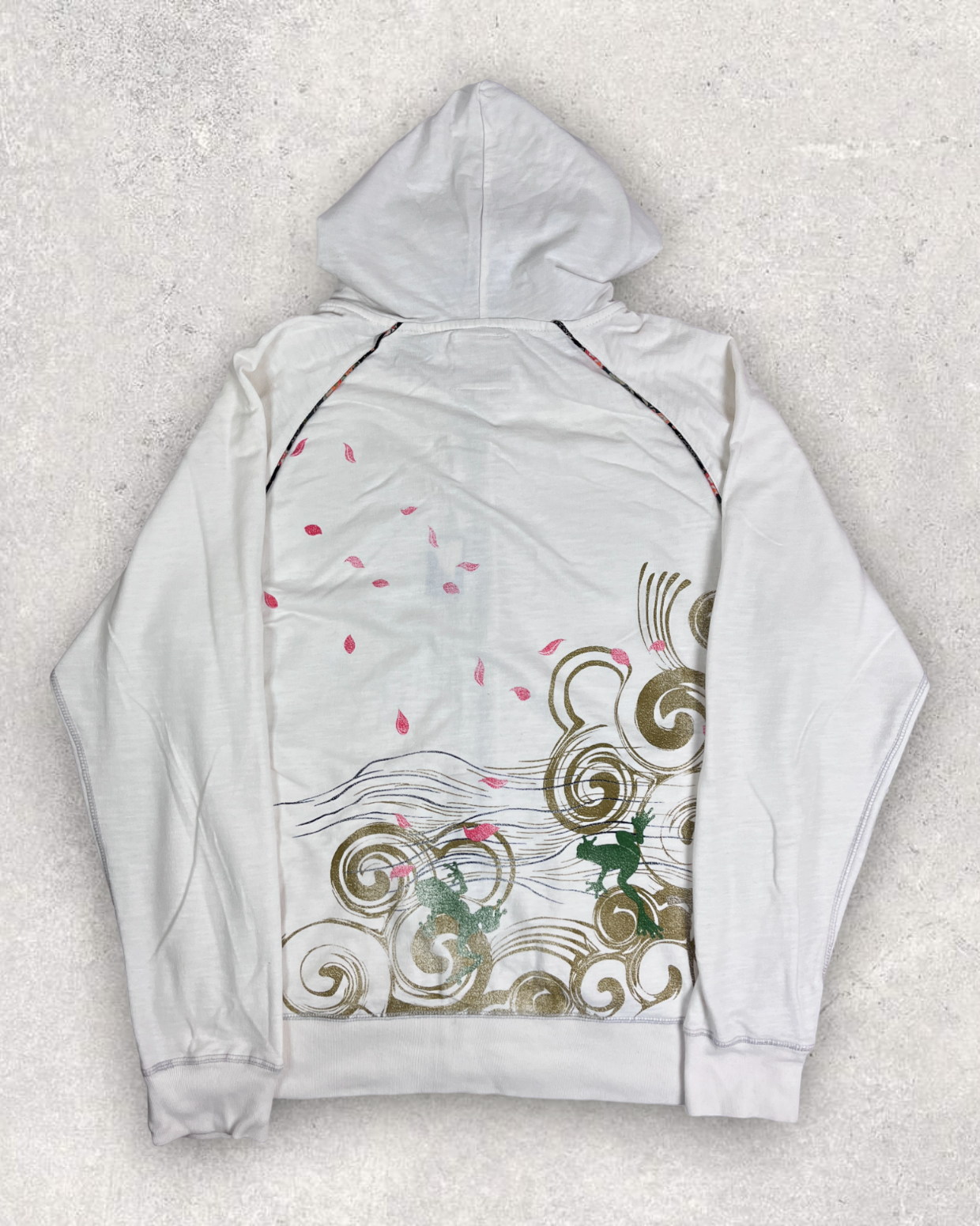 [God of Wind and god of thunder] White Japanese pattern hoodies  Vintage - hoodie