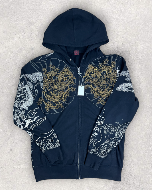 [Frog and skull and sneak] Japanese transitional hoodies Vintage - hoodie