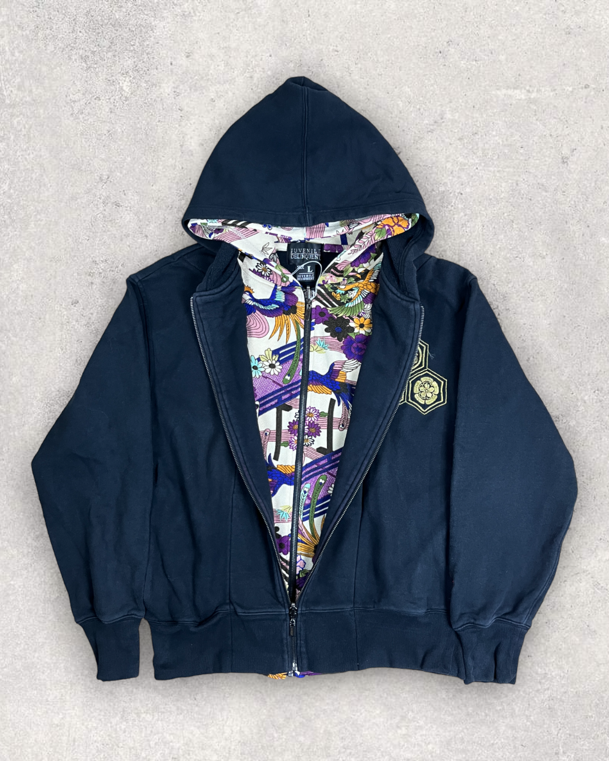 [Japanese pattern] Double zipper hoodies  Vintage - hoodie