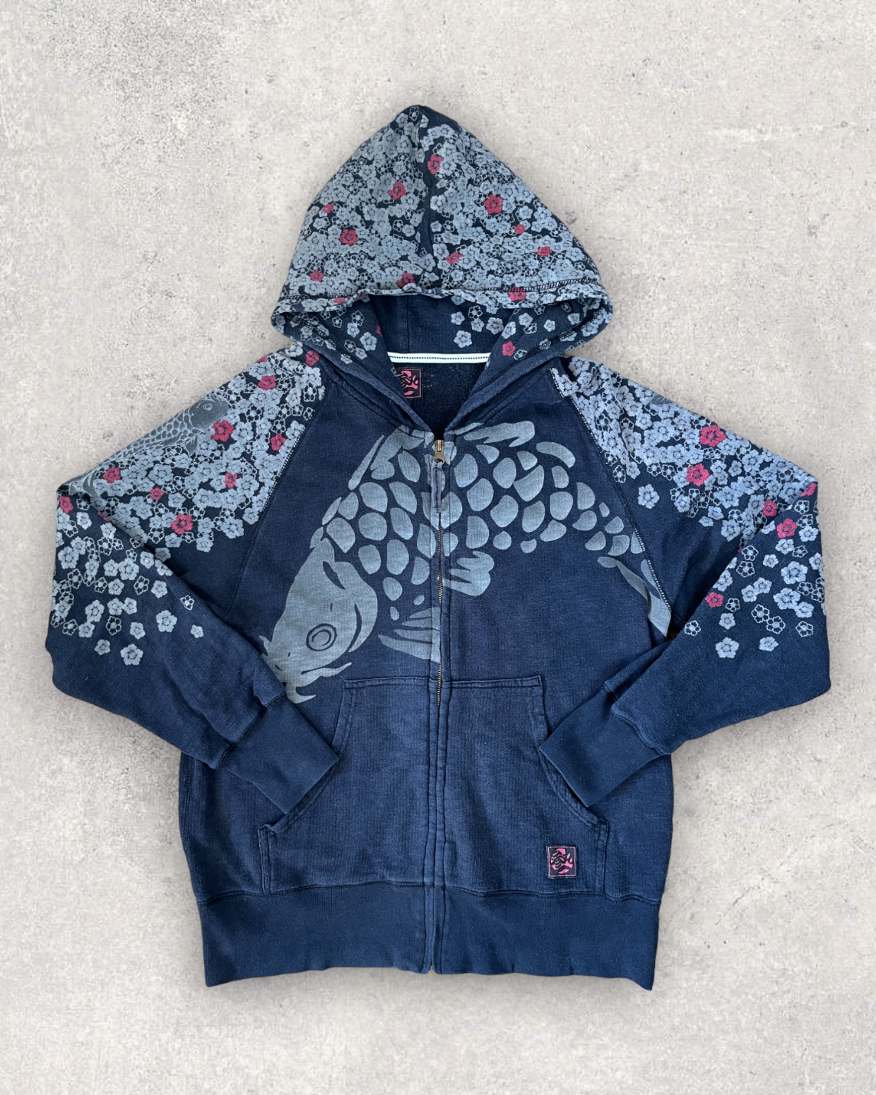 [The Koi and Sakura] Japanese transitional hoodies  Vintage - hoodie