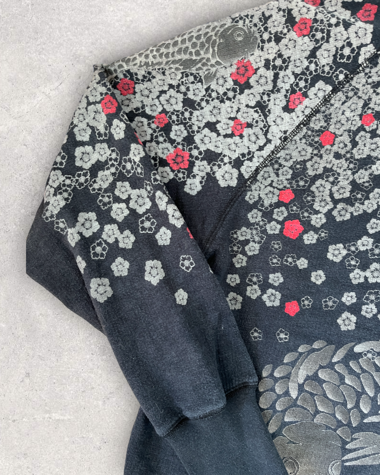 [The Koi and Sakura] Japanese transitional hoodies  Vintage - hoodie