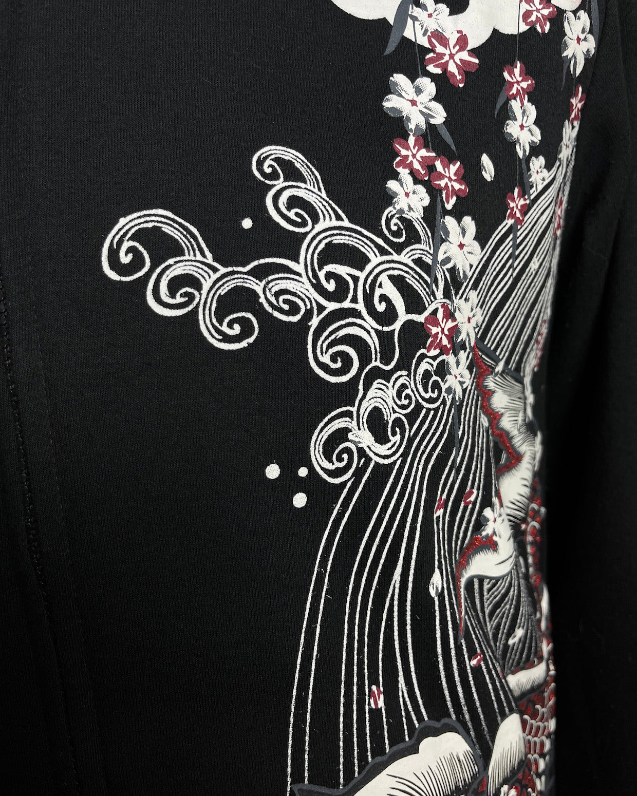 [TORYUMON RISING Double KOI] Embroidery traditional Japanese pattern Vintage - hoodie