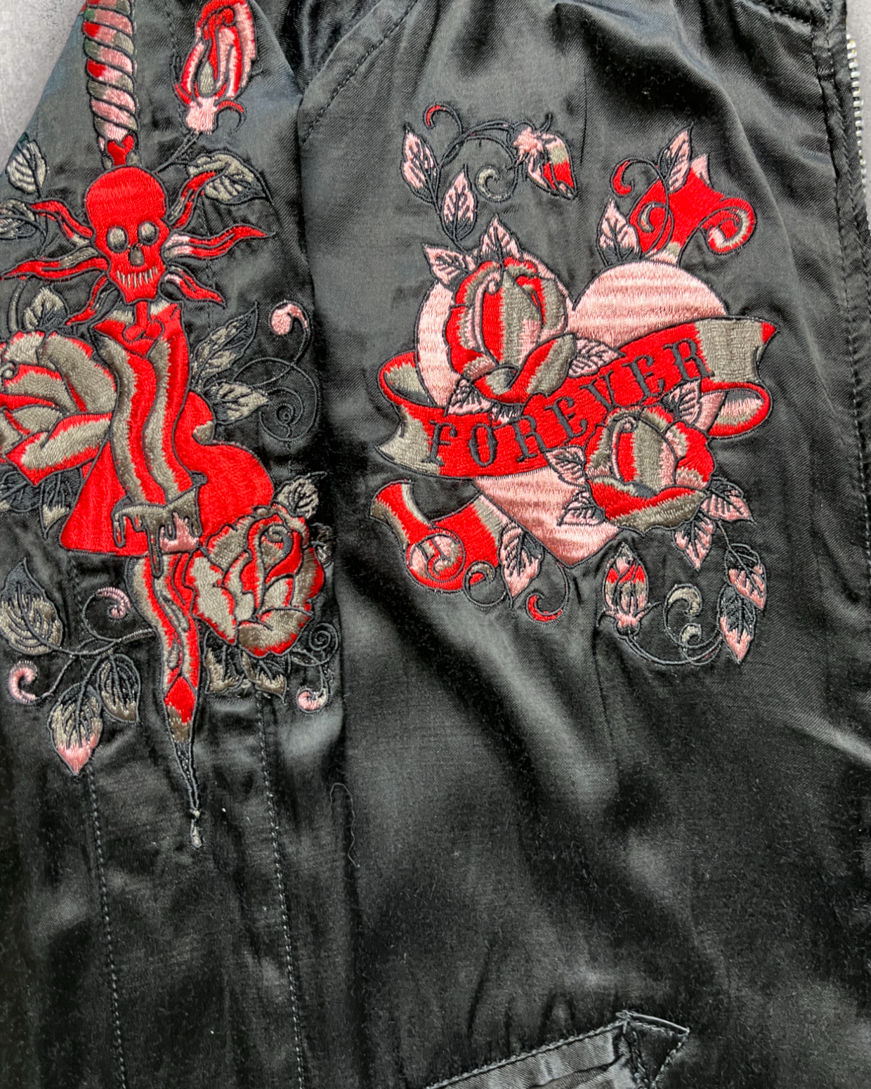 Vintage Sukajan with Skull and European Mermaid Embroidery that Stir the Soul