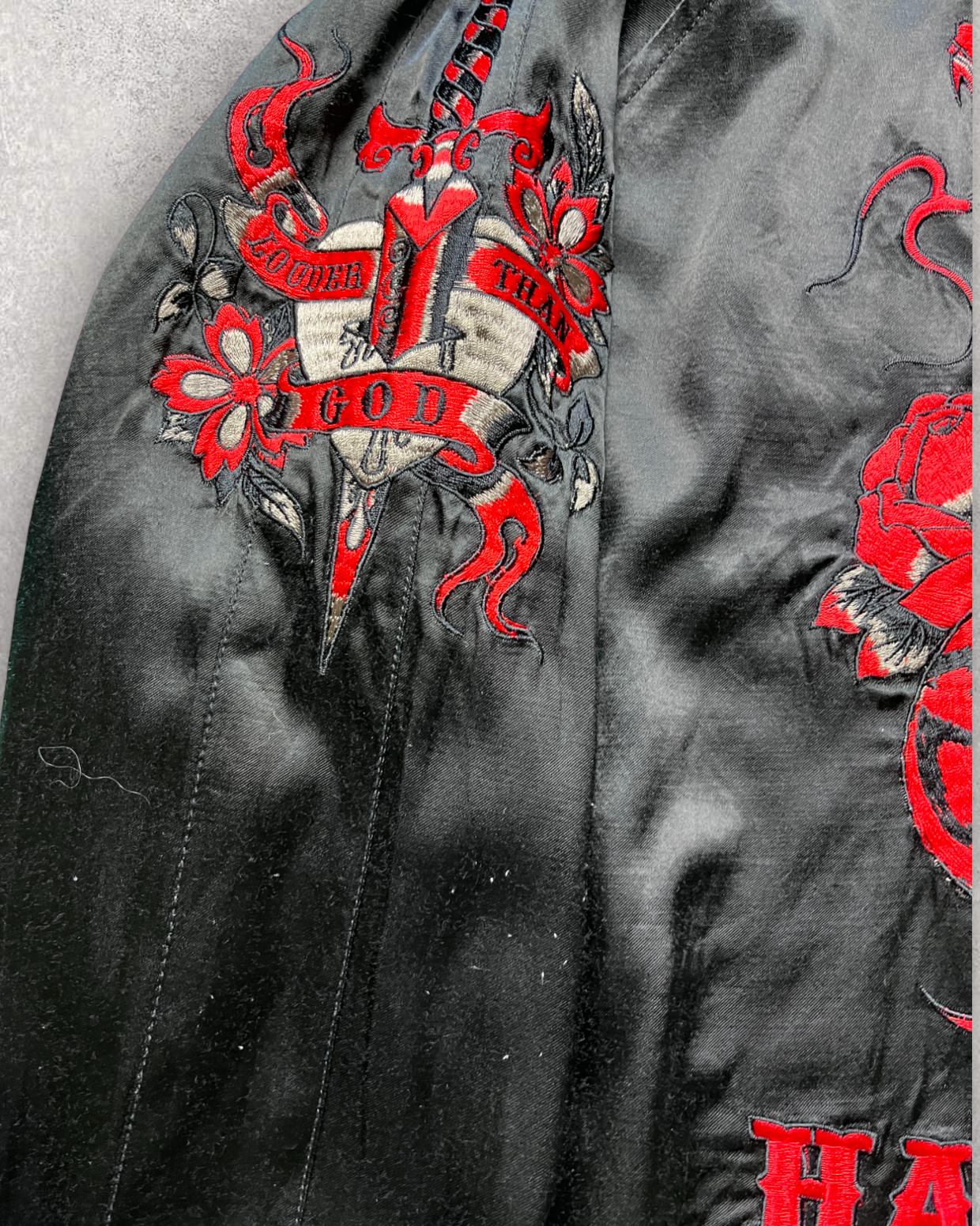 Vintage Sukajan with Skull and European Mermaid Embroidery that Stir the Soul