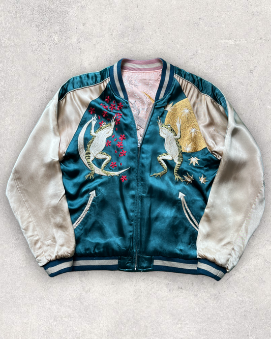 Ultra-Rare Reversible Sukajan: Popular Frog Design Green Jacket