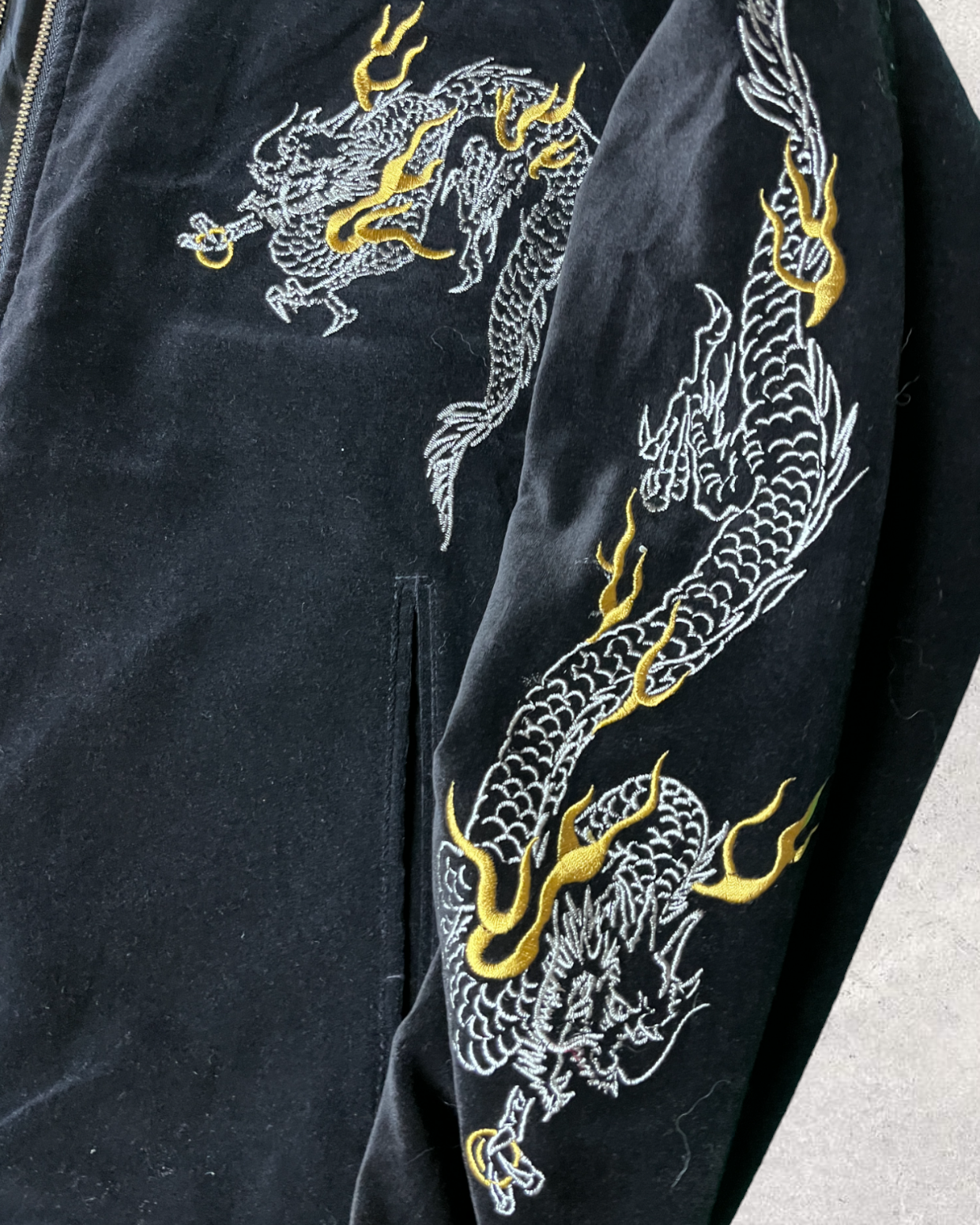 Simple Dragon Velour Fabric | winter |  Vintage
