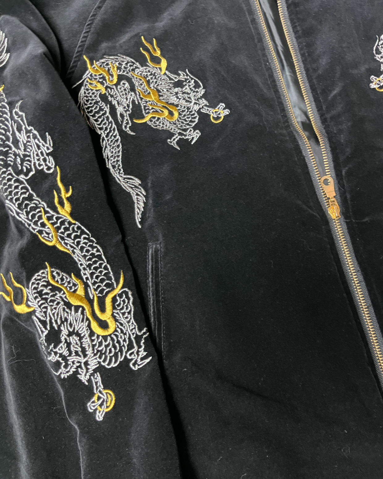 Simple Dragon Velour Fabric | winter |  Vintage