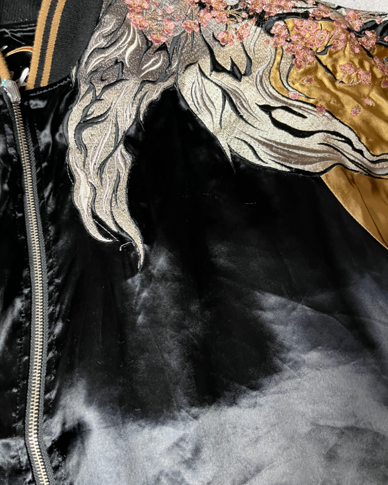 White wolf flurry of falling cherry blossoms | Autumn/winter | Vintage
