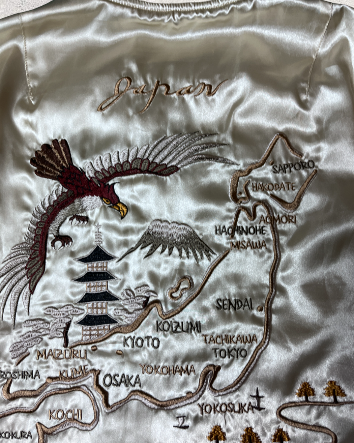 [S] ALPHA INDESTERS - Tiger x Dragon Japan map | Vintage Jacket