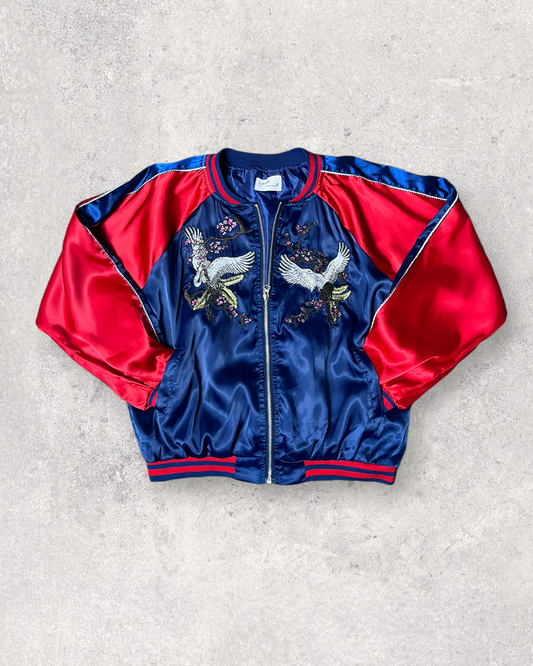KOREA Sukajan Red and blue bird  bomber sukajan jacket | Spring | Vintage