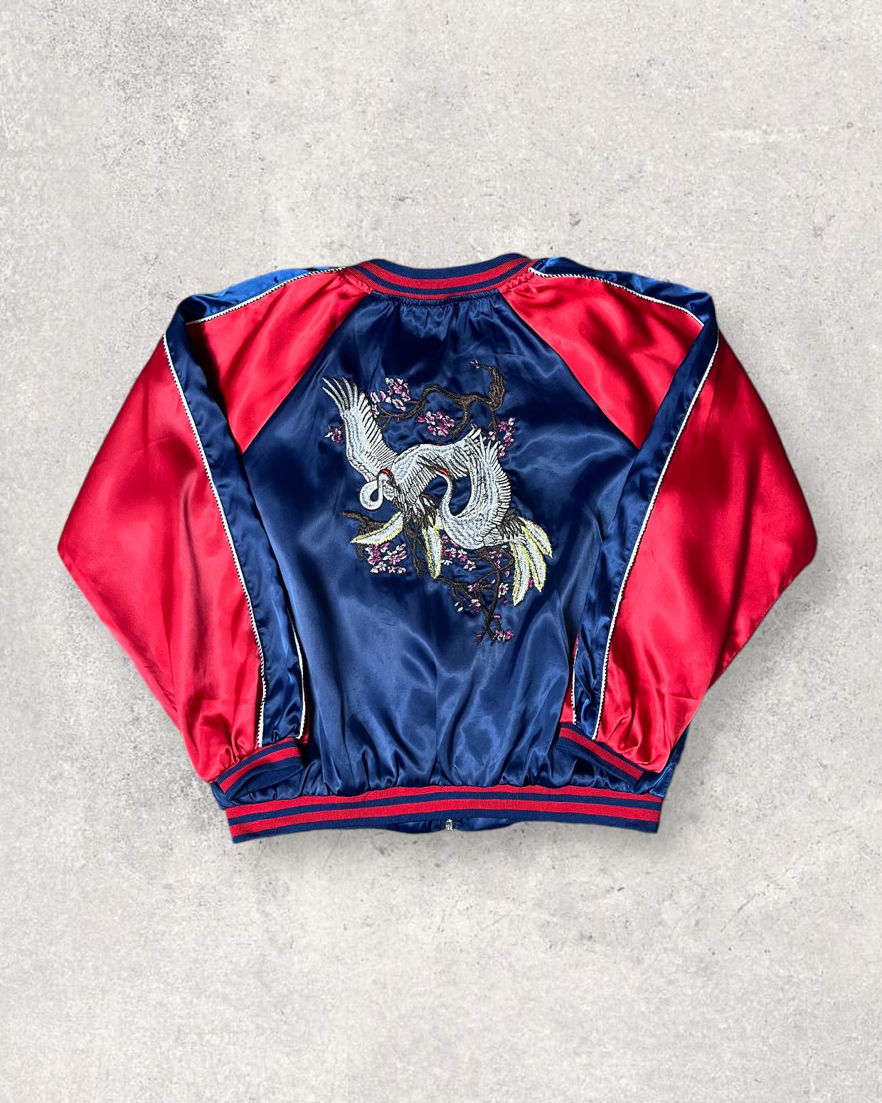KOREA Sukajan Red and blue bird  bomber sukajan jacket | Spring | Vintage
