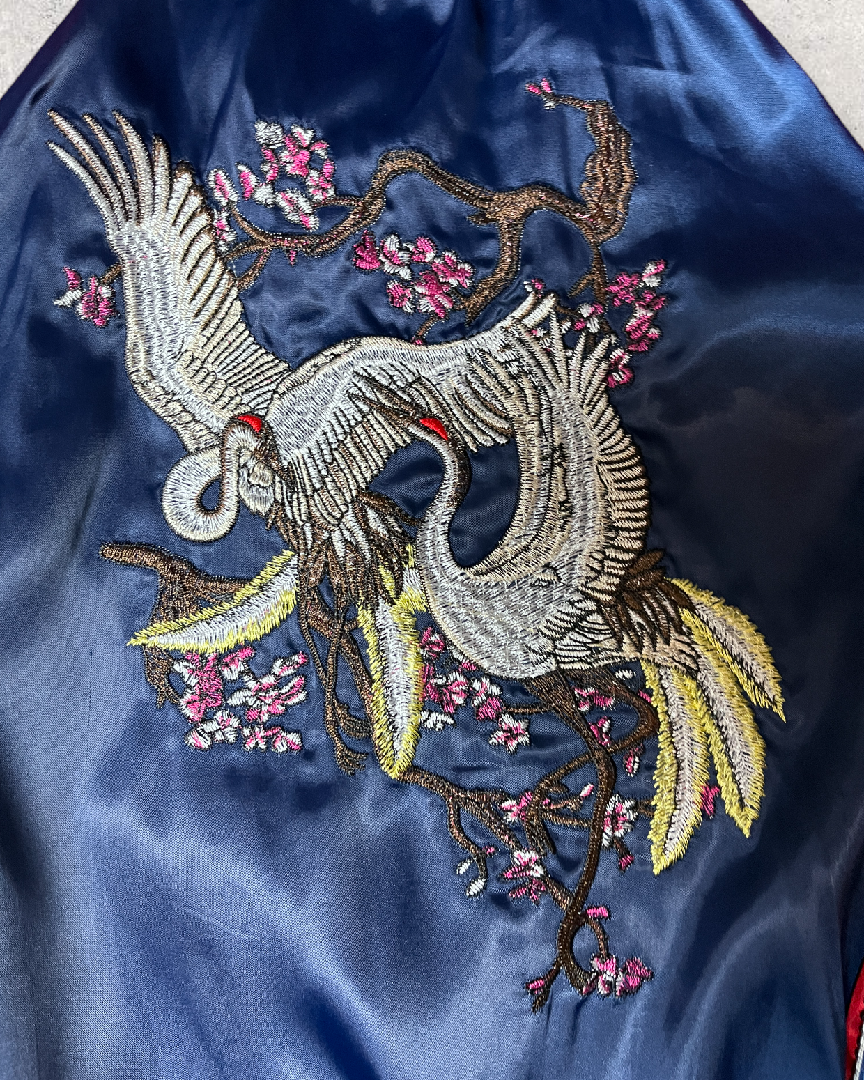 KOREA Sukajan Red and blue bird  bomber sukajan jacket | Spring | Vintage