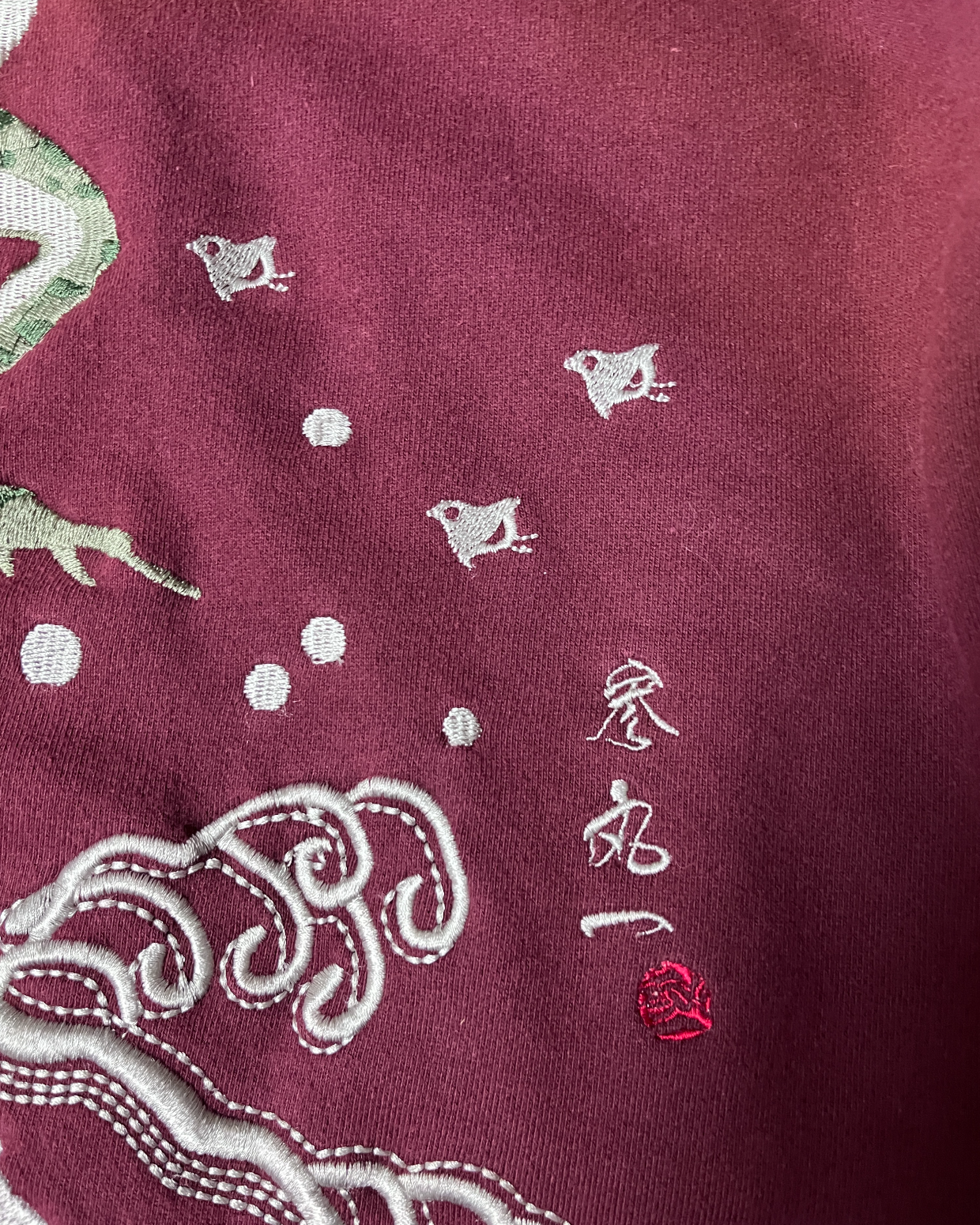 Sukajan, embroidered, three round one, frog pattern.| spring/Autumn | Vintage