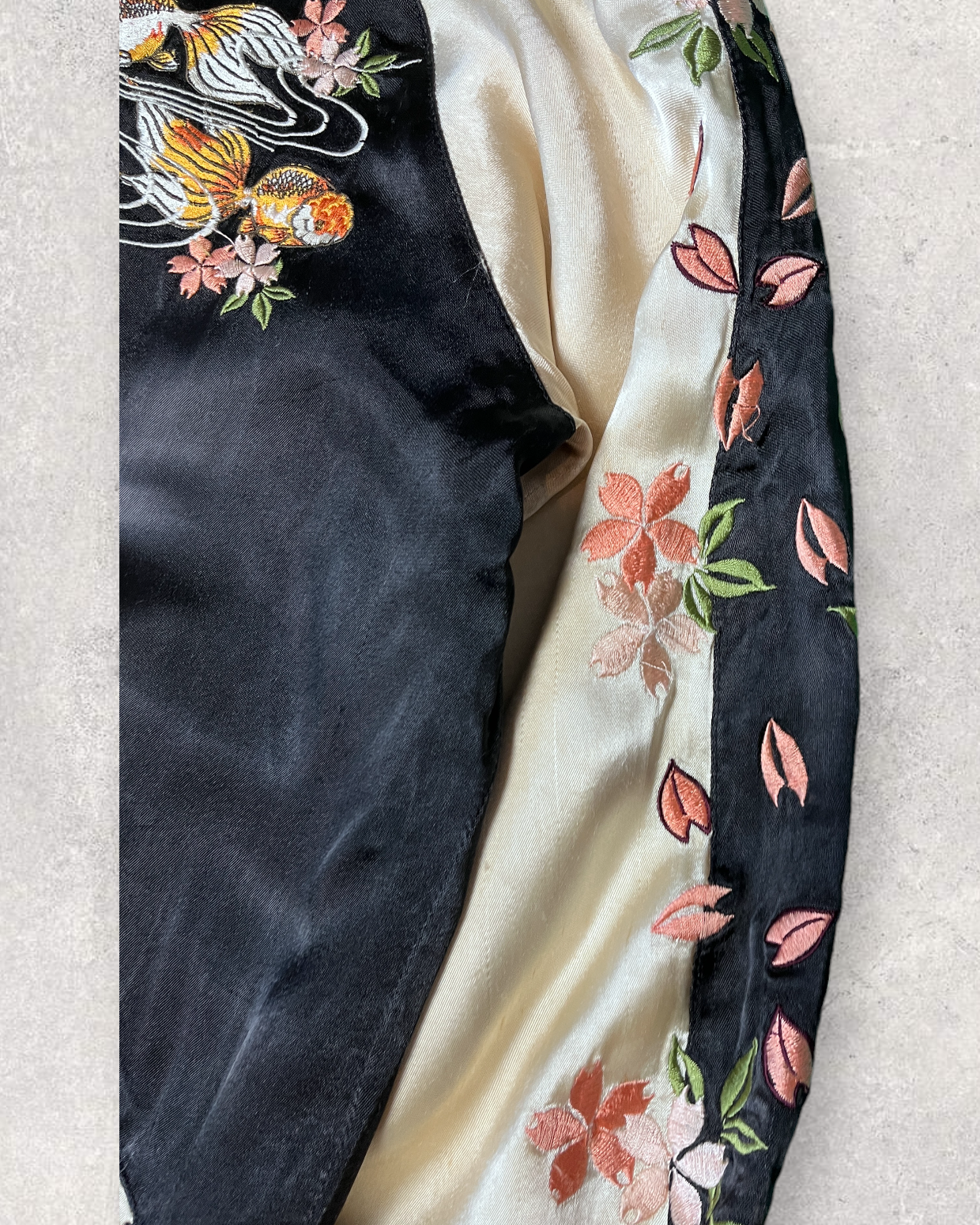 Japanese transitonal design gold fish sukajan | spring | Vintage