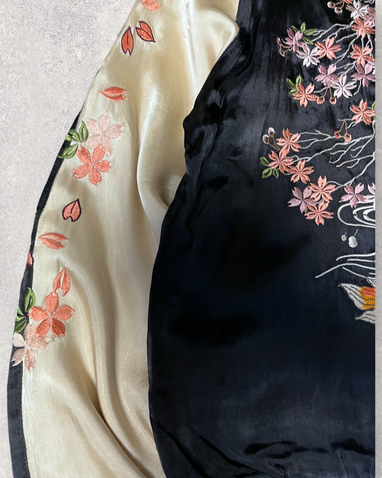 Japanese transitonal design gold fish sukajan | spring | Vintage
