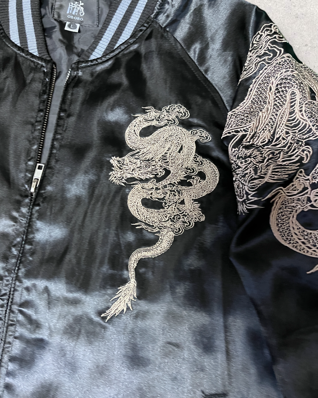 [OBORO] Dragon bomber sukajan jacket, Stylish | spring | Vintage