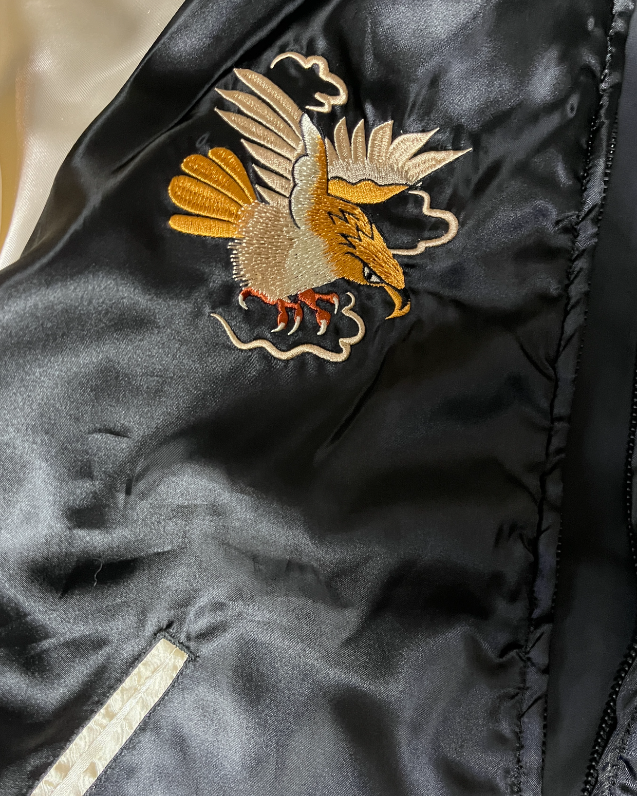 Reversible MA-1 Bomber Sukajan black | Winter Autumn | Vintage