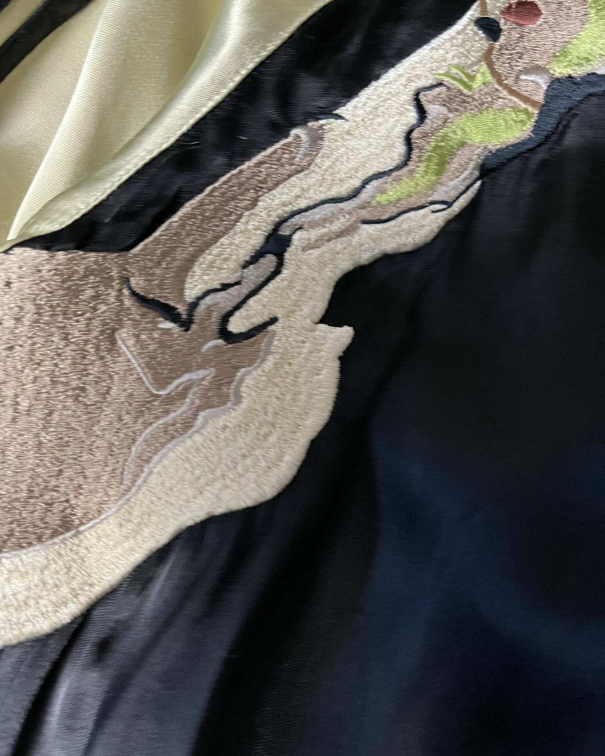 【L】Reversible Sukajan – Embroidered Koi Waterfall Japanese Satin Jacket