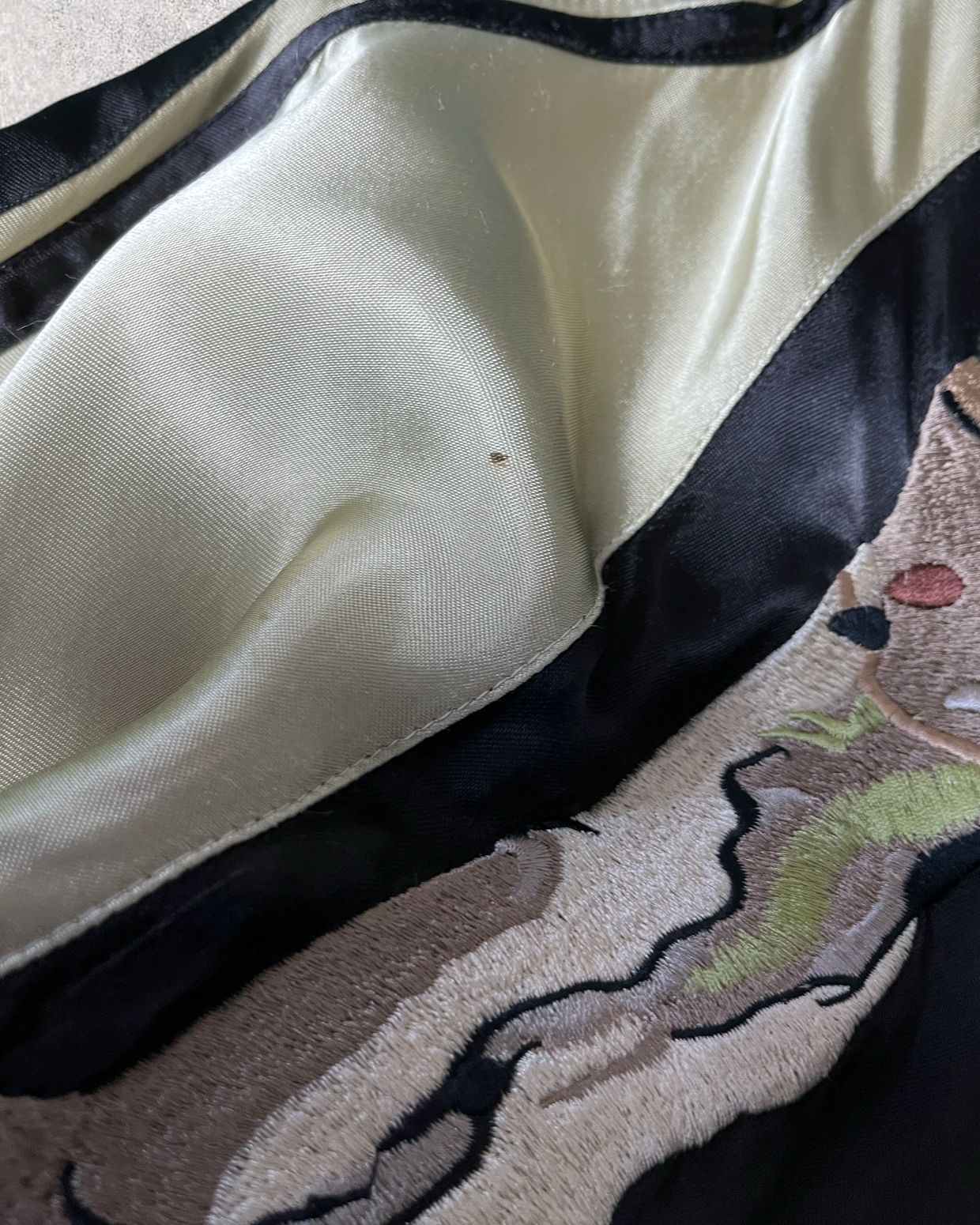 【L】Reversible Sukajan – Embroidered Koi Waterfall Japanese Satin Jacket