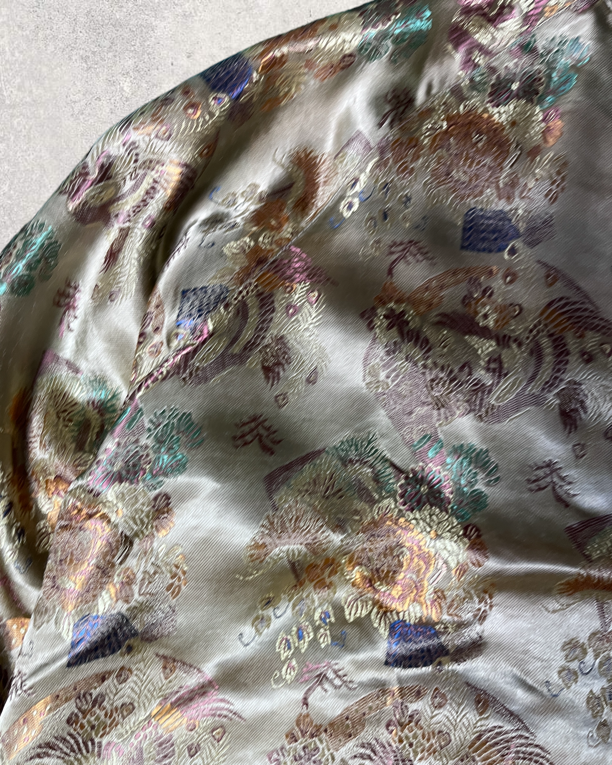 【L】Reversible Sukajan – Embroidered Koi Waterfall Japanese Satin Jacket