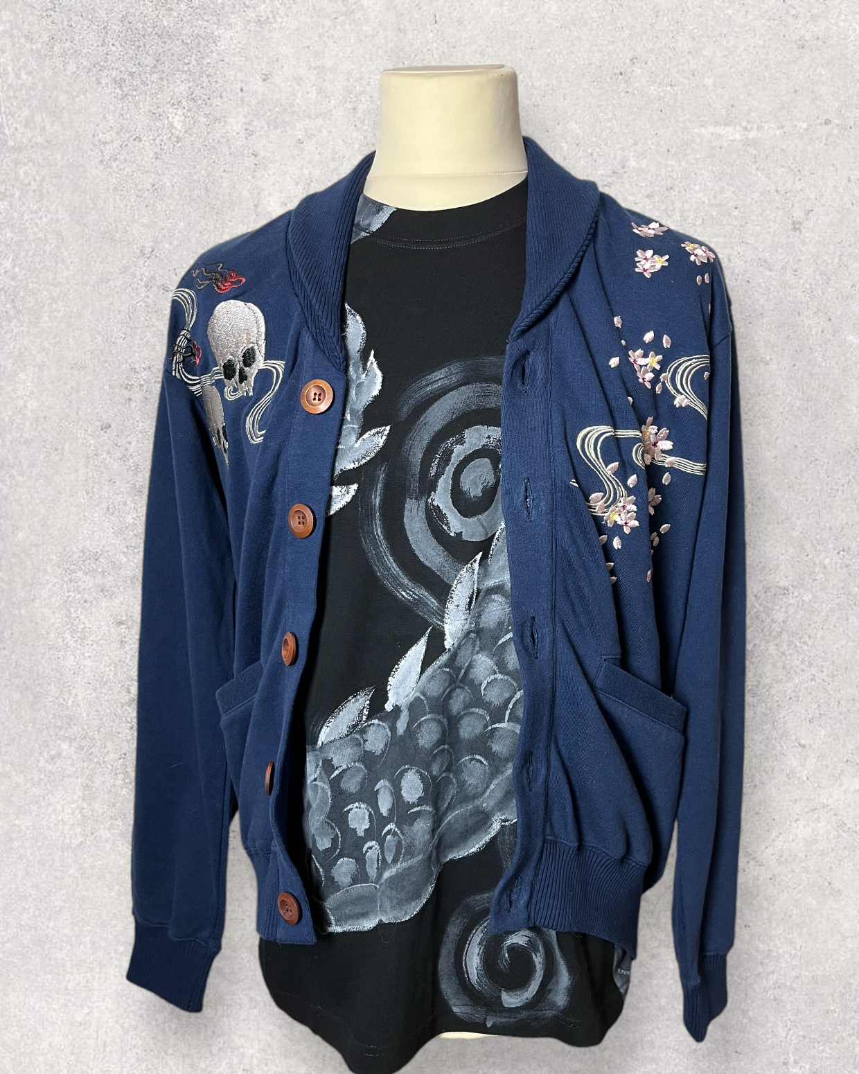 Japanese sakura and skull cardigan | Bran new