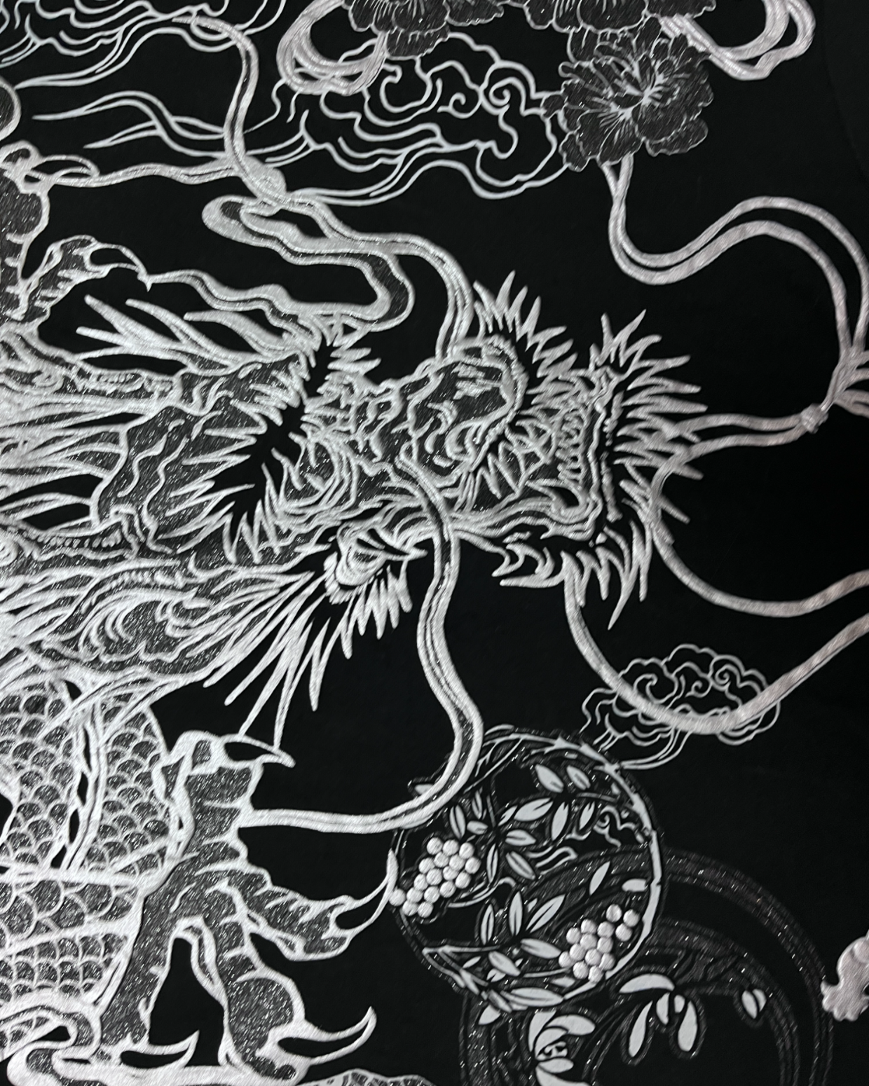 A powerful Embossed dragon and transional pattern design like a Brand New Vintage