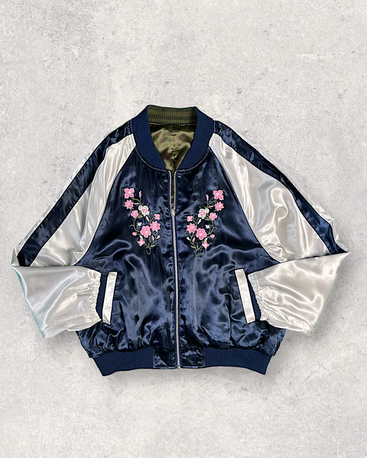[M] Flower Cute simple reversible sukajan | Vintage sukajan