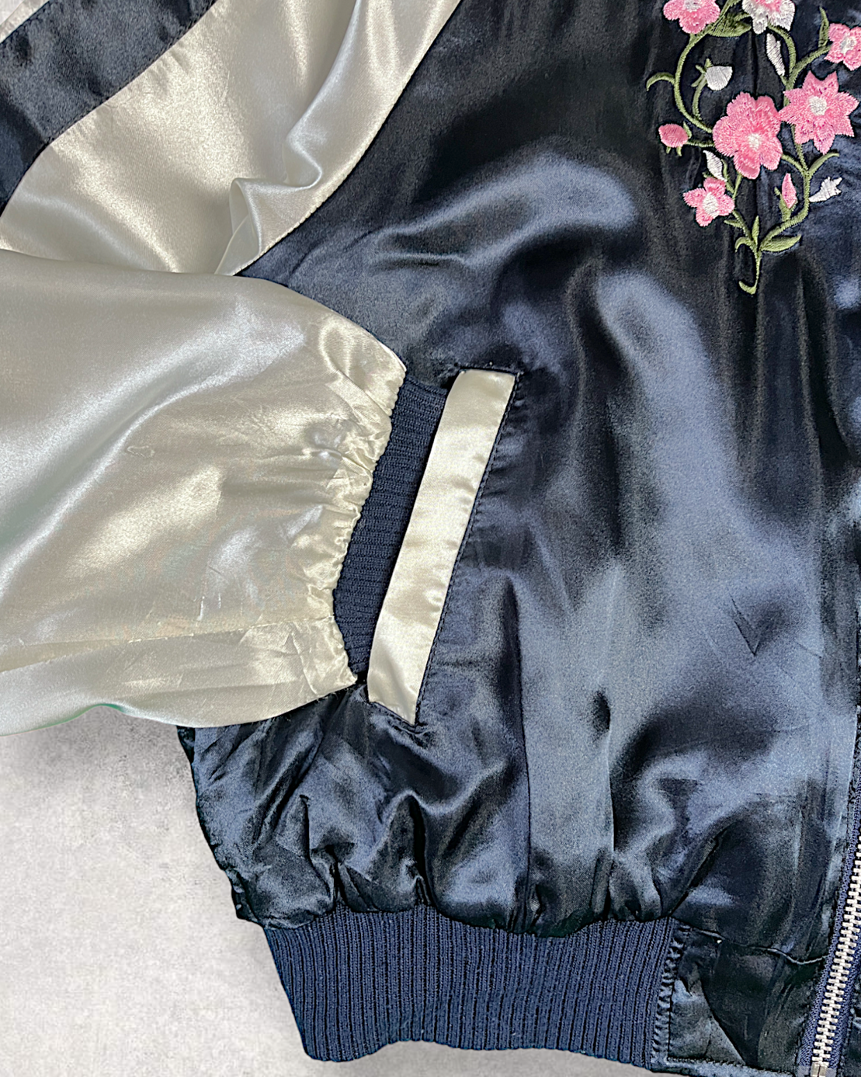 [M] Flower Cute simple reversible sukajan | Vintage sukajan