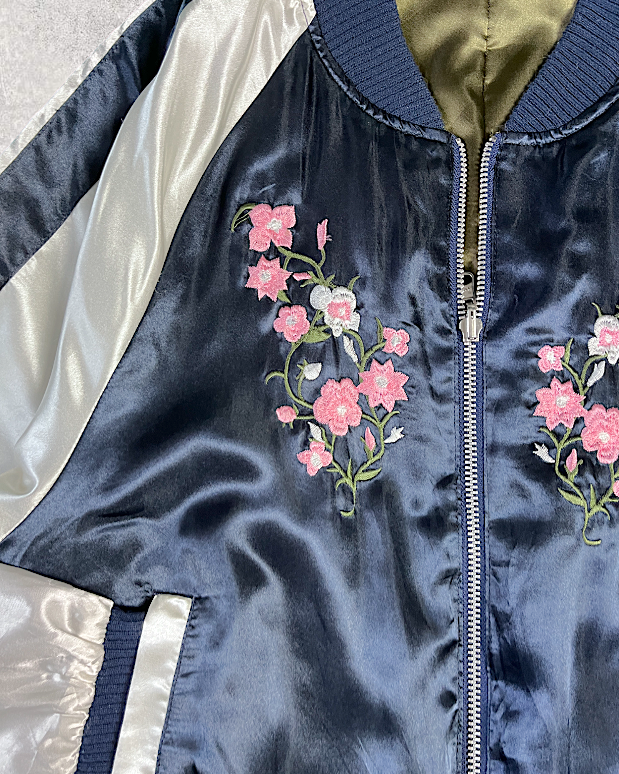 [M] Flower Cute simple reversible sukajan | Vintage sukajan