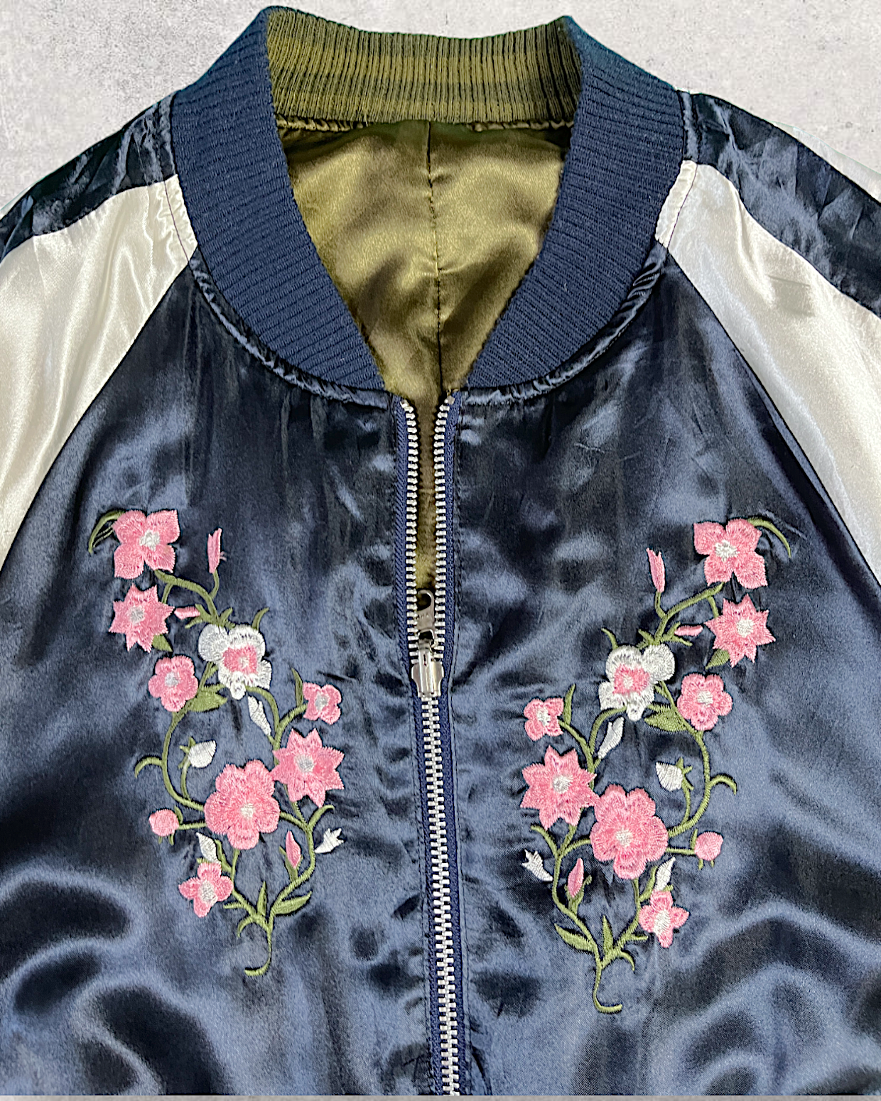 [M] Flower Cute simple reversible sukajan | Vintage sukajan