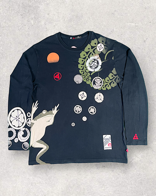 [XL]Beautiful Sanmaruichi long sleeve T-shirt XL Sanmaruichi embroidery | vintage