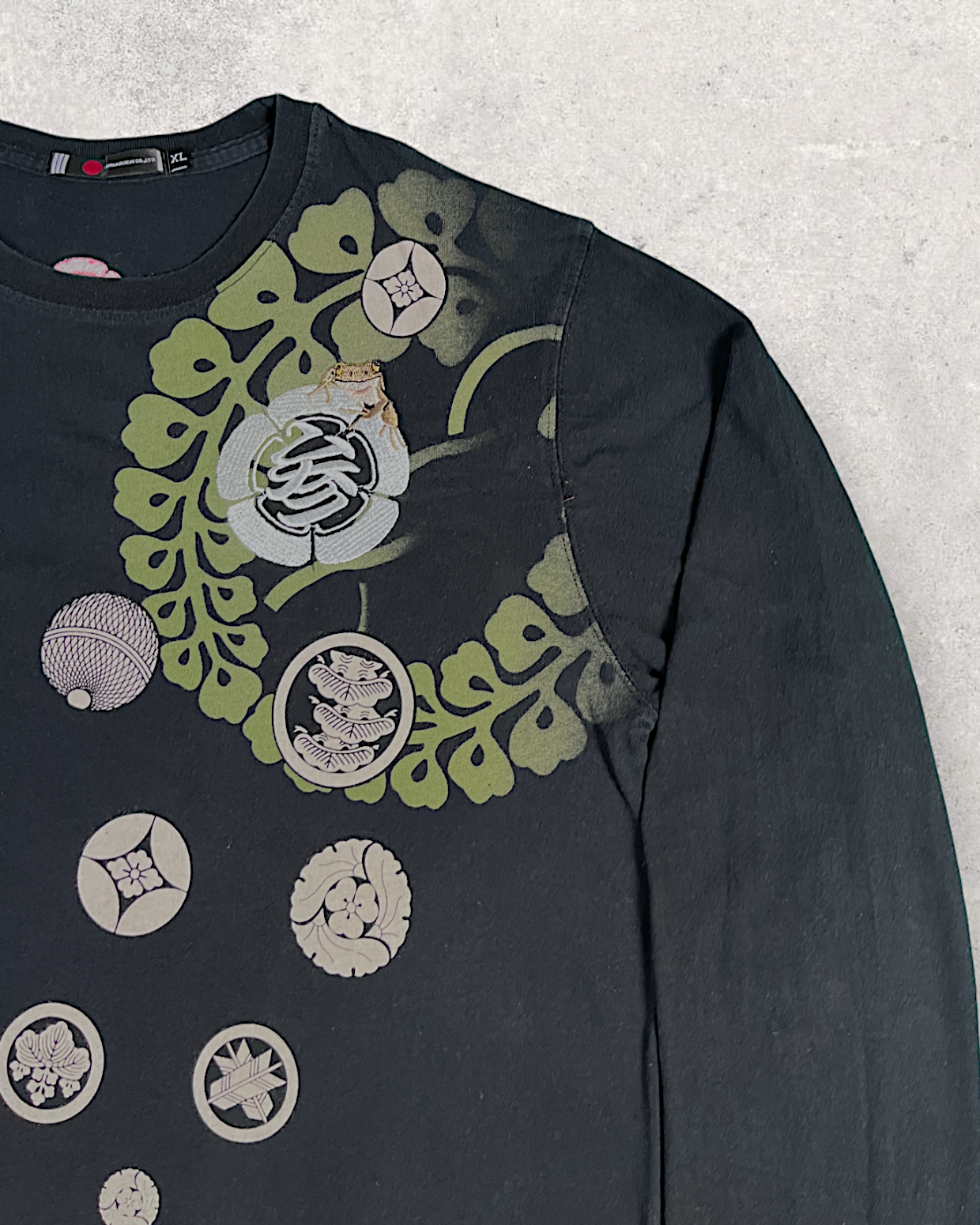 [XL]Beautiful Sanmaruichi long sleeve T-shirt XL Sanmaruichi embroidery | vintage