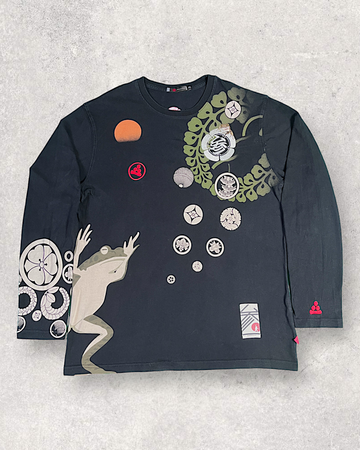 [XL]Beautiful Sanmaruichi long sleeve T-shirt XL Sanmaruichi embroidery | vintage